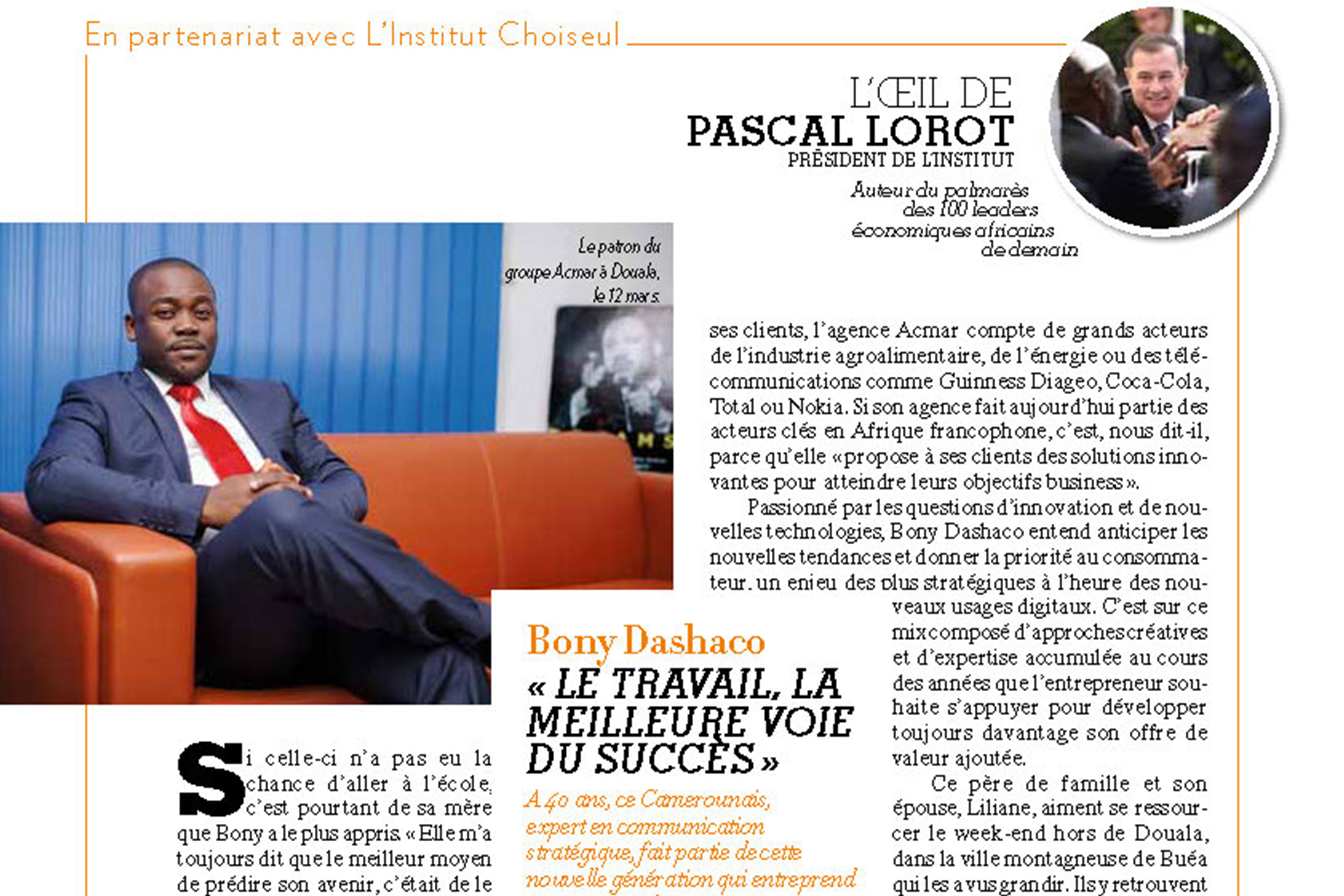 L’oeil de Pascal Lorot – Portrait de Bony Dashaco – Paris Match Afrique